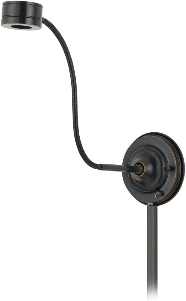 Dark Bronze Saucer LED Plug-In Swing Arm Wall Lamp