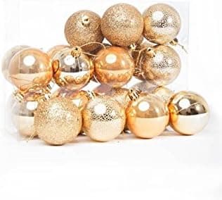 24pcs 60mm (2.5") Gold Shaterproof Christmas Ball Ornament 1-pack