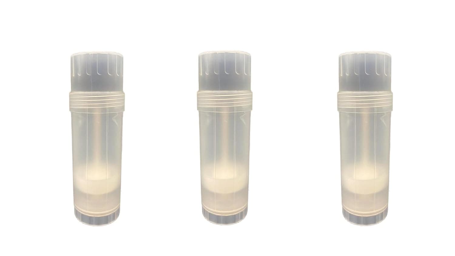 Natural Round Deodorant Container - Empty - 2 Ounce - Twist-Up Refillable Plastic Tube for DIY Deodorants - Cosmetic Crafts-Pack of 3- By Natural Farms