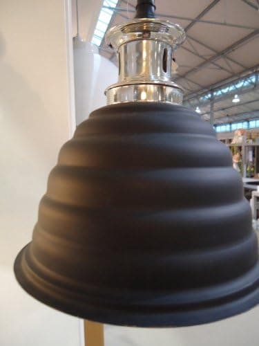 LightMakers ENDUSTRIE Hanging Lamp in Black and Nickel, 11d x 14h"
