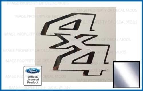 Decal Mods 4x4 Decals Stickers for Ford F250 F350 Super Duty (2011-2016) - CCHR (Chrome Mirror) (Set of 2) SJ1H2