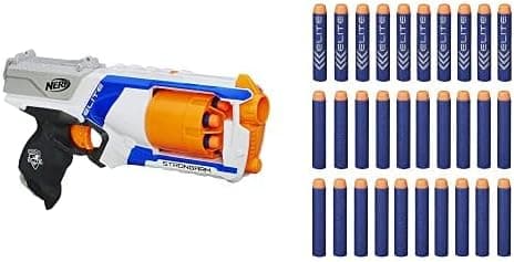 Nerf N-Strike Elite: Strongarm Blaster with 30-Dart Refill Pack Frustration-Free Packaging Bundle