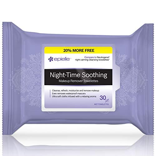 Epielle Night Time Soothing Makeup Remover Tissues, 30 counts (1 Pack)