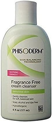 Phisoderm Fragrance Free Cream Cleanser For Sensitive Skin 6 oz (Packs of 9)