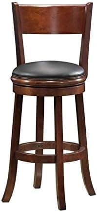 Boraam Palmetto Bar Height Swivel Stool, 29-Inch, Walnut
