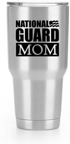 National Guard Mom Flag Vinyl Decal Sticker (2 Pack!!!) | Tumbler Coffee and Insulated Cups | Decals Only! Cup not Included! | Black | 2-3.5 X 2.9 inch | KCD1798
