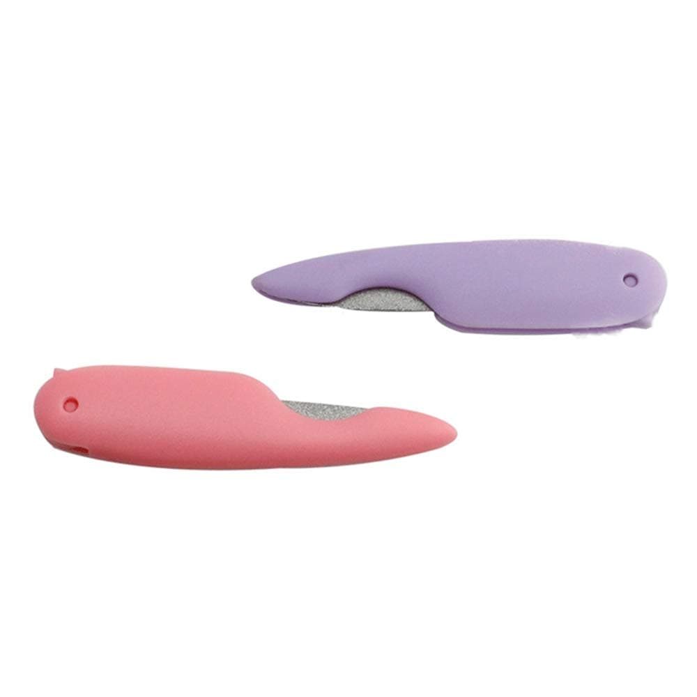 ISKYBOB 8 Pieces Portable Stainless Steel Folding Nail File Manicure Buffer Nail Art Tool, Random Color