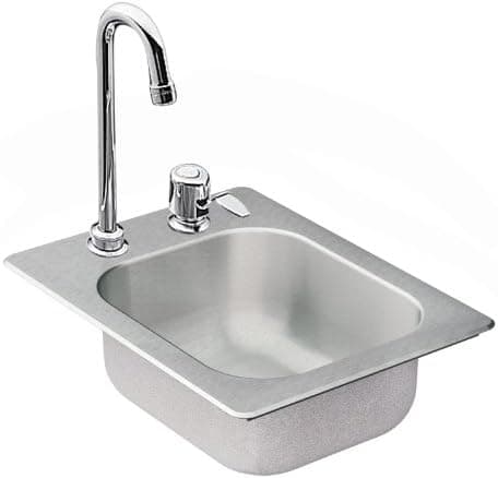 Moen 22245 Camelot Stainless Steel 20 Gauge Single Bowl Drop in Sink with Faucet, Stainless