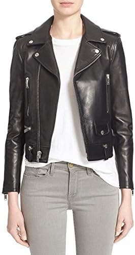 SID Women's Lambskin Cubby Leather Jacket, Biker Jacket
