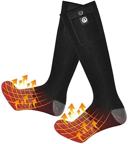 SNOW DEER Heated Socks,2023 Upgraded 7.4V Rechargeable Battery Electric Socks for Men Women,Winter Cold Weather Warm Socks for Huting Fishing Camping Hiking Skiing Foot Warmer
