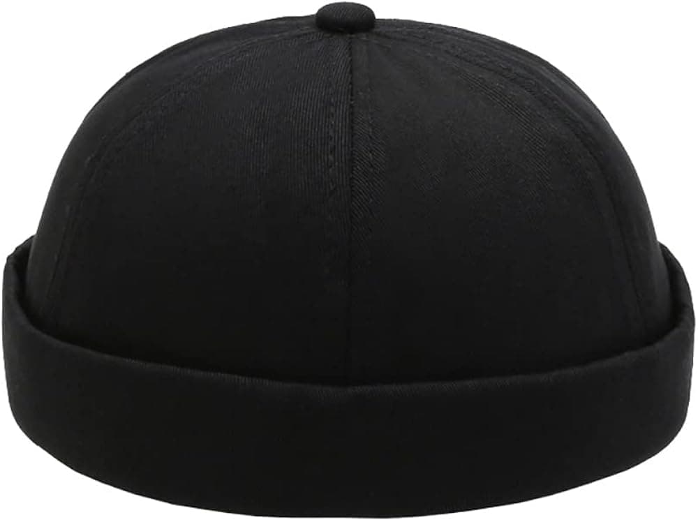 Men Cotton Brimless Docker Cap Adjustable Street Casual Lovers Visor-Less Sailor Skullcap Beanie Hat