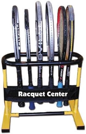 Oncourt Offcourt Racquet Center - Tennis Racquet Holder | Safely Holds Up to 15 Adult Racquets | No-Scratch Surface | No Tools Required for Assembly