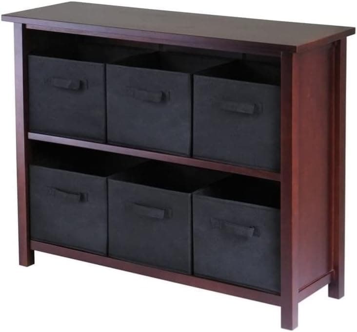 Winsome Verona Storage/Organization, 6 Small, Walnut/Black