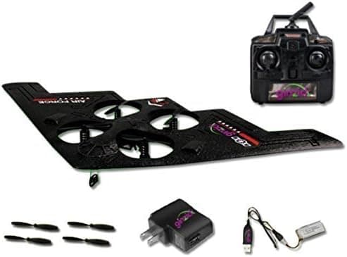Ginzick 4 Channel Rc Remote Control Air Force Stealth Drone Quad Copter RTF W/Flashing Led Lights