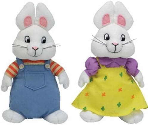 Ty Beanie Buddies Max and Ruby 11 Bunny Rabbit Set (MEDIUM SIZE) by TY