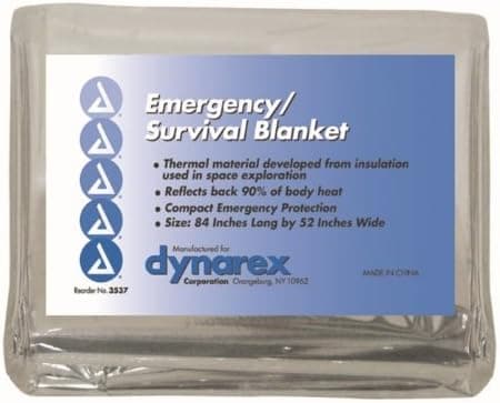 SILVER RESCUE SPACE BLANKET 12/PKG