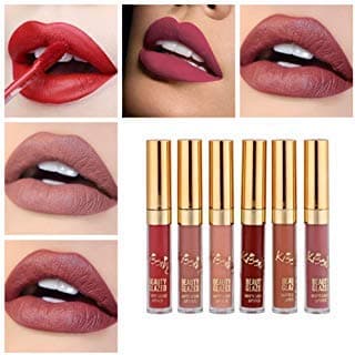SUNSENT 6 Colors Nude Lipstick Set,Matte Liquid Lipgloss Long Lasting Lipsticks Set, Perfect Halloween,Christmas Gift