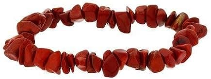 Sterling Silver .925 Genuine Red Jasper Stone Chip Stretch Bracelet