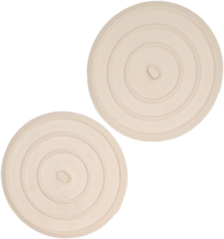 Handy Housewares Rubber Flat Suction Sink Stopper 2pc Set - Fits Most Standard Sink, Tub & Shower Drains (1 Set (2 Stoppers))