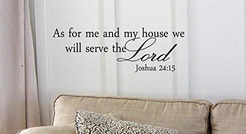 Black 17'' X 42'' Decalgeek As for me and My House, we Will Serve The Lord Vinyl Wall Art Inspirational Quotes and Saying Home Decor Decal Sticker steamss