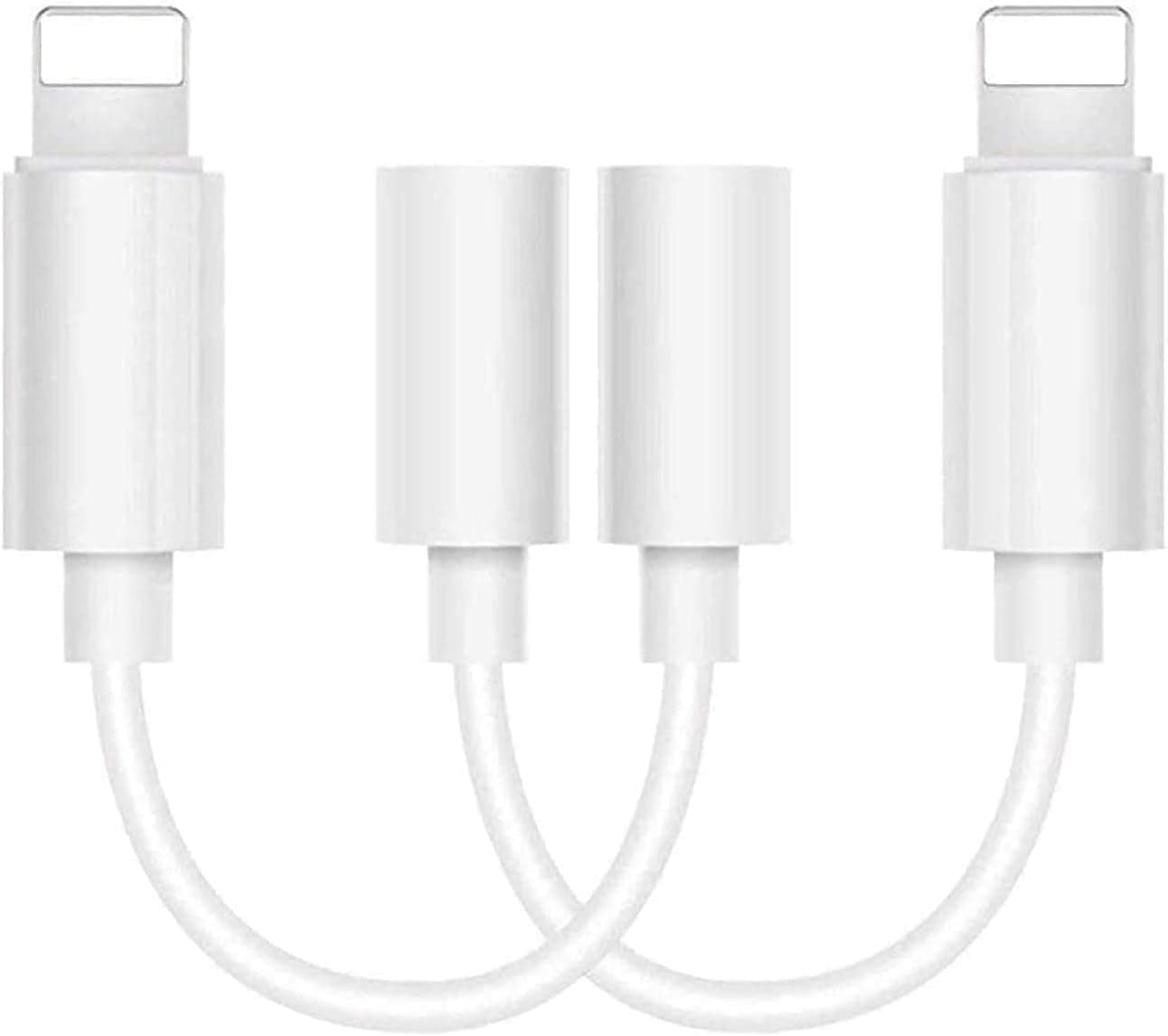 iPhone Headphones Adapter, 2 Pack iPhone Lightning to 3.5mm Jack Converter, MFi Certified Aux Audio Splitter Dongle Adapter for iPhone 12/12 Pro/11/XS/XR/X 8 7/iPad/iPod