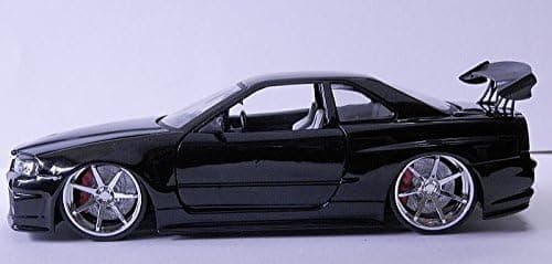 Jada 1:24 BIGTIME KUSTOMS NISSAN SKYLINE GT-R (BNR34) Jeidatoizu 1:24 scale Big Time Customs "Nissan Skyline GT-R (BNR34)" Nissan Black
