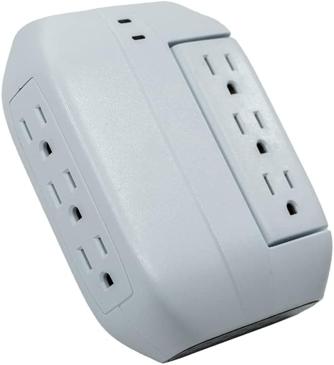iJoy Multi Outlet Wall Plug- Power Strip Surge Protector with Swiveling Outlets- 6 Plug Extender with Surge Protector- 6 Outlet Wall Plug for Home, Office and More- Charge Up to 6 Devices at Once