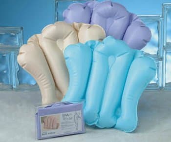 Fuschia Shell Shaped Inflatable Vinyl Bathtub Spa Bath Pillow