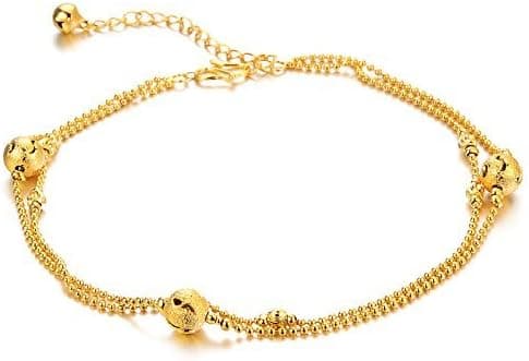 Beauty Jewelry Shop Jewelry 18k Gold Plated 3 Balls Bead Chain Women Anklet Charm Anklet Chain Foot Bracelet