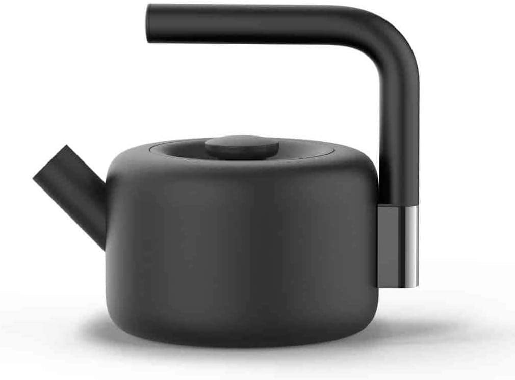 Fellow Clyde Stovetop Tea Kettle - Modern Twist on a Whistling Teapot, Stainless Steel Kettle, Matte Black, 1.7 Liter