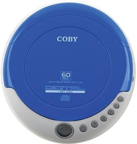 Coby CXCD329 Slim Personal CD Player with Anti-Skip Protection (Blue)