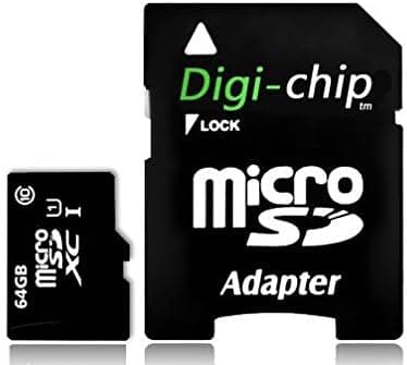 Digi-Chip 64GB Class 10 Micro-SD Memory Card for Samsung Galaxy J1, Galaxy J2, Galaxy J3, Galaxy J5, Galaxy J7, J2 Pro & J3 Pro Cell Phones