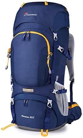 MOUNTAINTOP 50L/60L Hiking Backpack with Rain Cover (60L-Blue)
