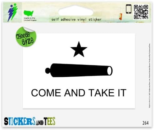 Texas Come and Take It Flag Vinyl Car Bumper Window Sticker 3" x 2"