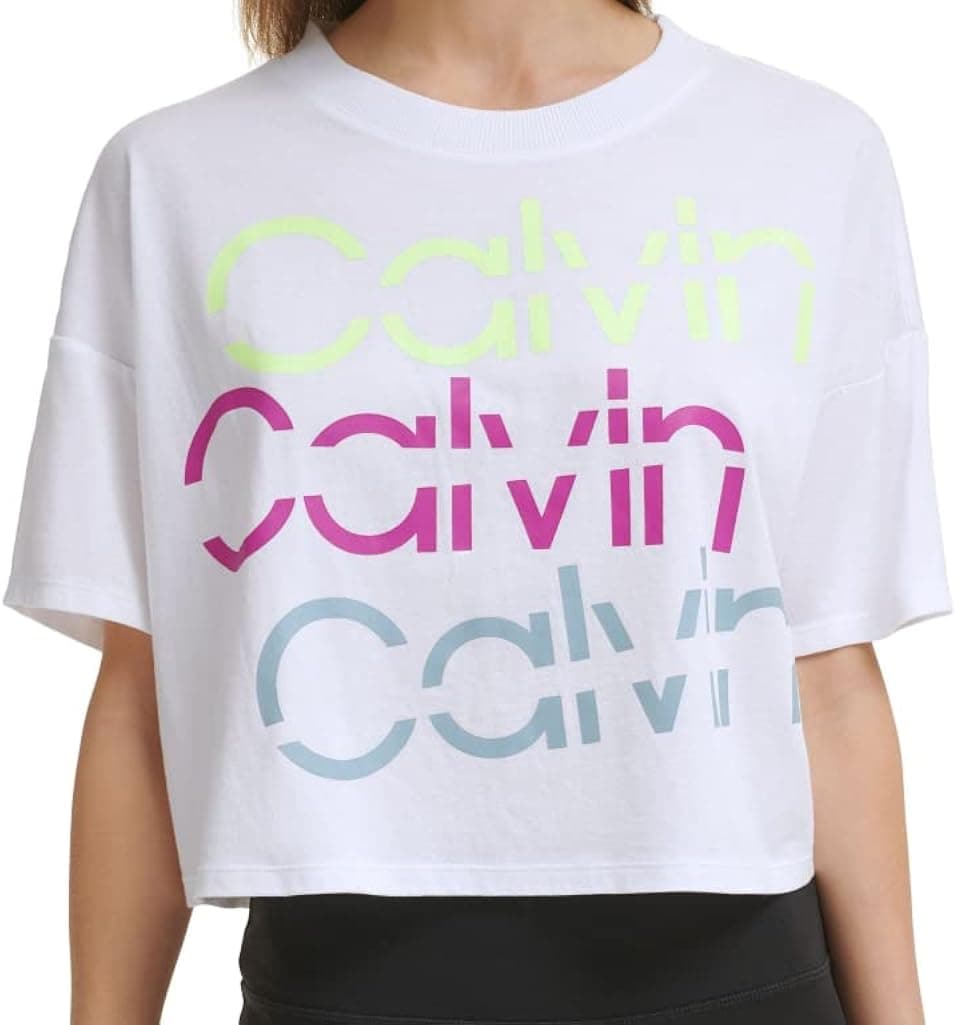 Calvin Klein Performance Women's Sliced Logo Cropped T-Shirt
