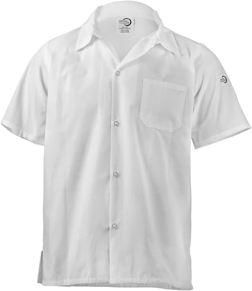 Mercer Culinary M60200WH1X Millennia Unisex Cook Shirt with Wicking Mesh Back, X-Large, White