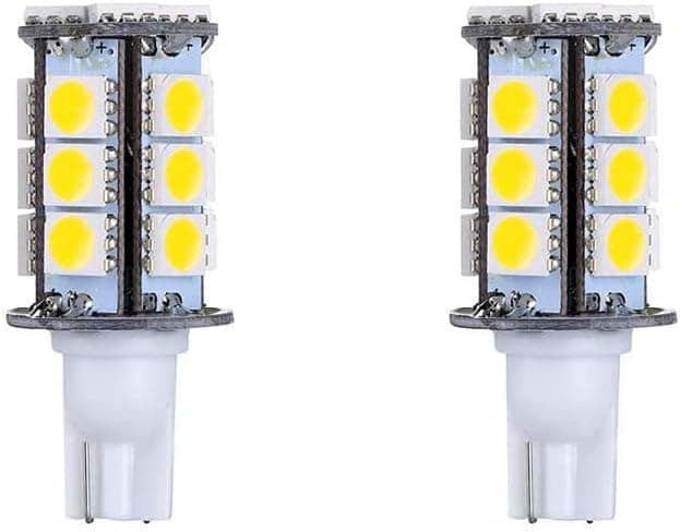 Makergroup T5 T10 Wedge Base LED Light Bulbs High Brightness 12VAC/DC 3Watt Cool White 6000K for Outdoor Landscape Lighting Deck Stair Step Path Lights and Automotive RV Travel Tailer Lights 2pcs
