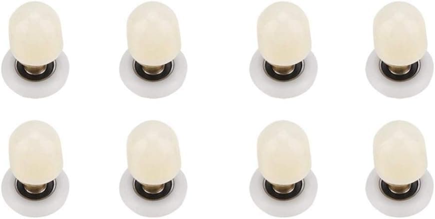 Garosa Shower Door Rollers Replacement, 8pcs 27mm Brass ABS Sliding Glass Shower Door Rollers Runners Pulleys for Bathroom(27mm/1.06")