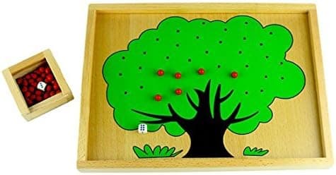 Danni Montessori Children Math Teaching Aids Montessori Baby Wood Apple Tree Box Toy Number Matching Wood Math Count Education Toys
