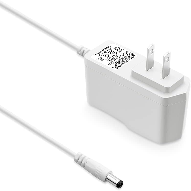 JOVNO 3V 1A 3W Power Supply White Power Adapter Cord, 100-240V AC to DC 3 Volt 1Amp 0.8A 0.5A 450mA Converter Transformer 5.5x2.5mm Tip for LED Lights Tabletop Fountain Radio Clock, Replacement 2AA's