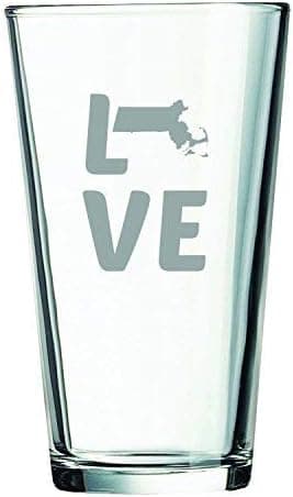 16 oz Pint Glass - Massachusetts Love - Massachusetts Love