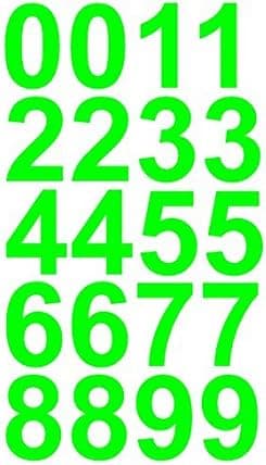 1.5" Inch Premium Mailbox Number Vinyl Decal Sticker Sheet (Lime Green) | Waterproof and Fade-Resistant | Easy to Install Adhesive Vinyl Digits | Home, Apartment, Condo or Business by CustomDecal US