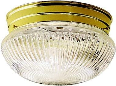 Kichler 8122PB Classic 1-Light Flush Mount, Polished Brass Finish with Clear Ribbed Glass