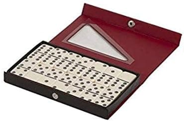 Double Six Professional Dominoes - White with Black Dots, Case Color May Very