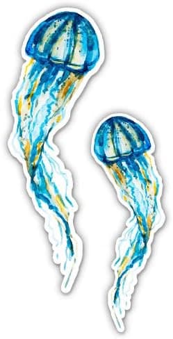 GT Graphics Jellyfish Set of 2-9" Vinyl Sticker - for Car Laptop I-Pad - Waterproof Decal