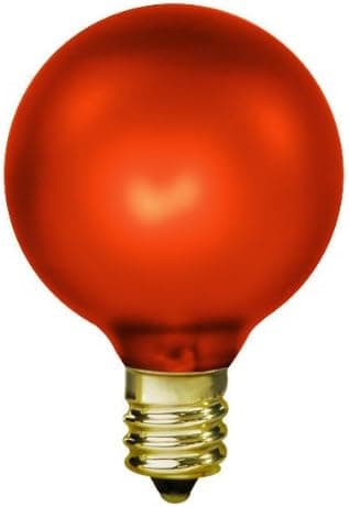 15 Watt - Amber - G16.5 (G50) - Candelabra Base - 2 in. Dia - 130 Volt - Amusement Light Bulb