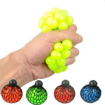 Squishy Colored Mesh Stress Reliever Ball Squeeze Stressball Party Bag Fun Gift