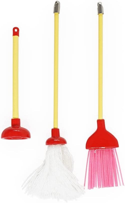 Odoria 1/12 Miniature Plunger Mop Dollhouse Cleaning Accessories