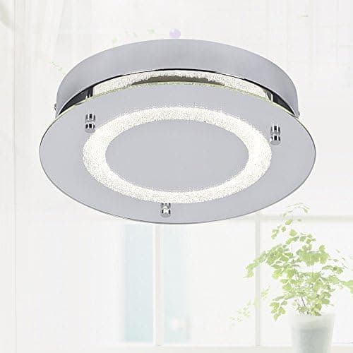 Flush Mount Ceiling Light Ceiling Lamp Dimmable LED Modern Roundness Glass Shade K9 Crystal Bead Ceiling Flush Mount Polished Chrome Light for Porch Balcony Children's Room Bathroom W11H2.6''