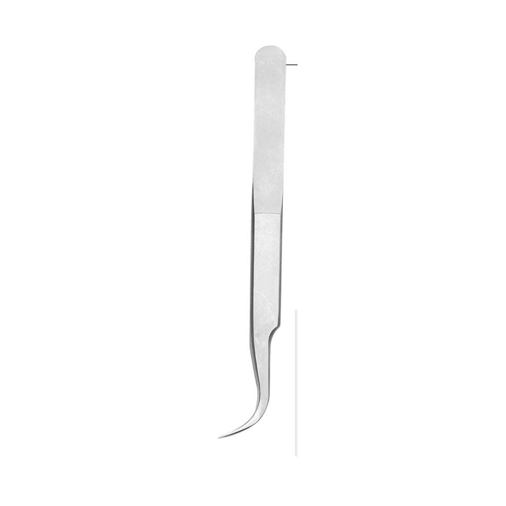 Eyelash Extensions Tweezers VETUS J Curved Pointer Pointed Tip Eye Lash Tweezers for Isolation False Classic Volume Mink Individual Lashing Tweezer Precision Professional Tools by EMEDA (1PC 7-SA)